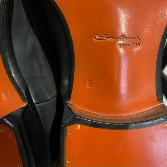 Santoni Dark Gray (Black-looking) laced-up dress shoes Sz 9 - Picture 9 of 16